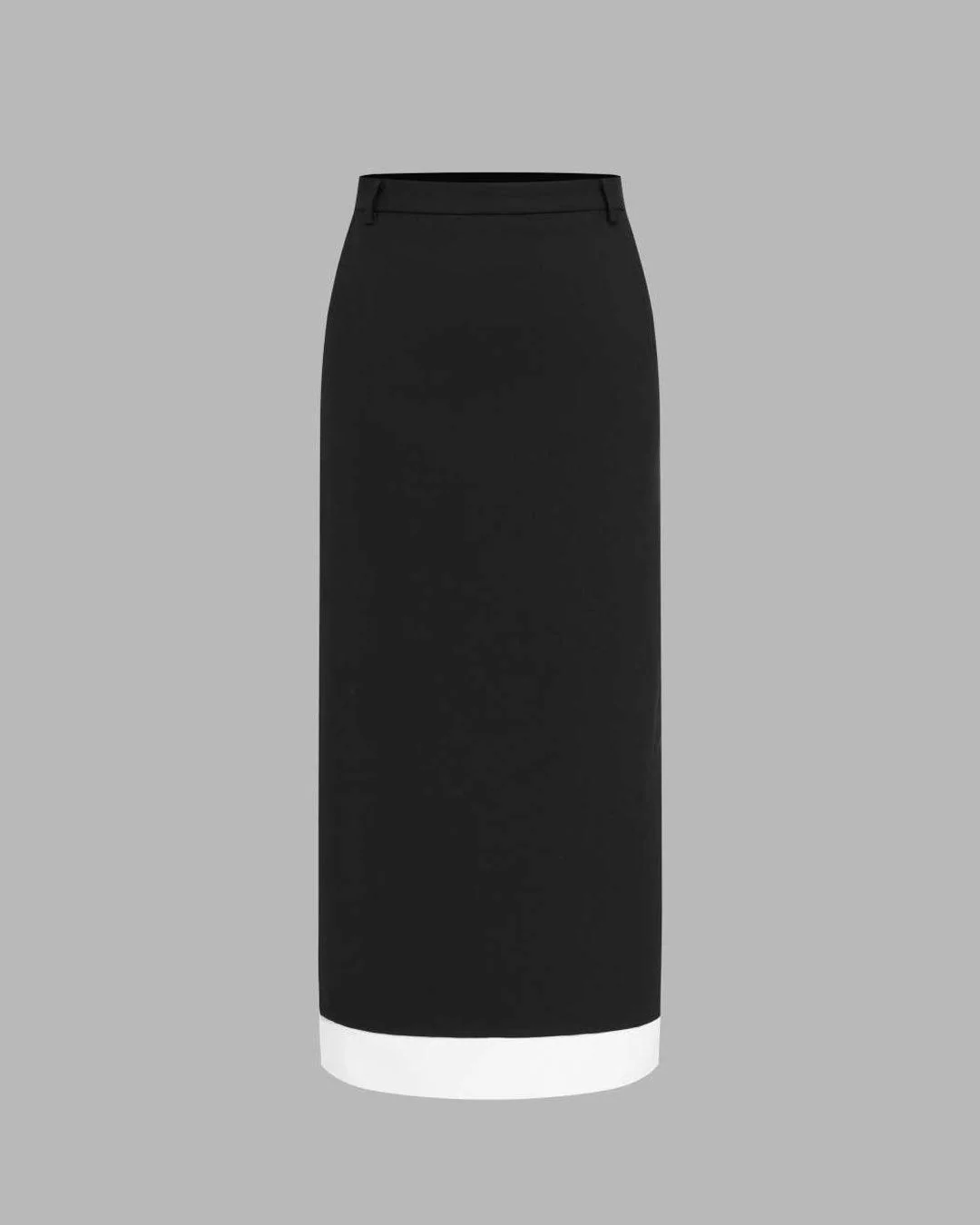 Contrasting Binding Single Breasted Waistcoat & High Waist Maxi Skirt - Image 3